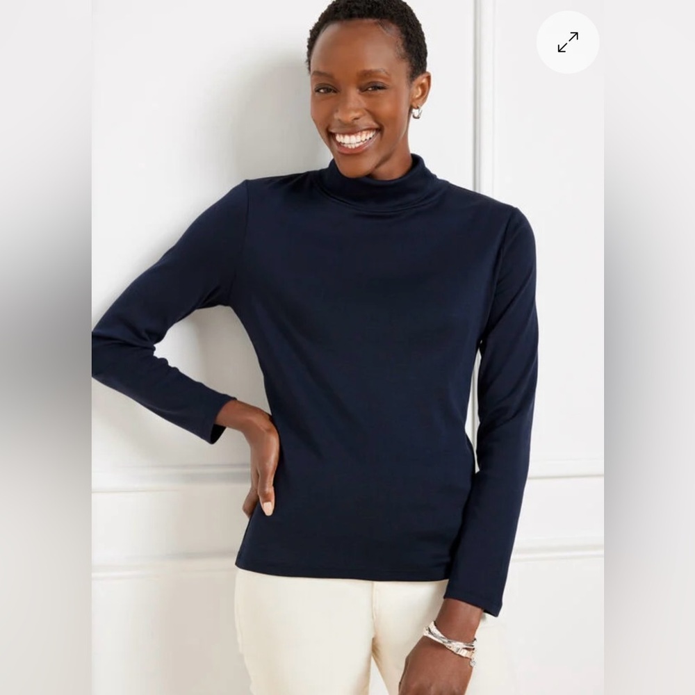 Talbots Classic Navy Long Sleeve Turtle Neck